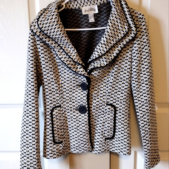 Joseph Ribkoff Black and White Blazer - Picture 2 of 5